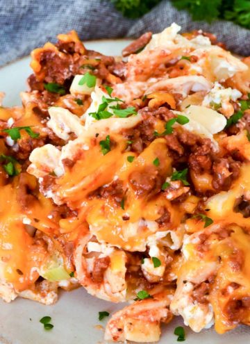 Beef Noodle Casserole on a plate