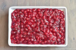 How to make Cherry Delight recipe, topping the cherry pie filling