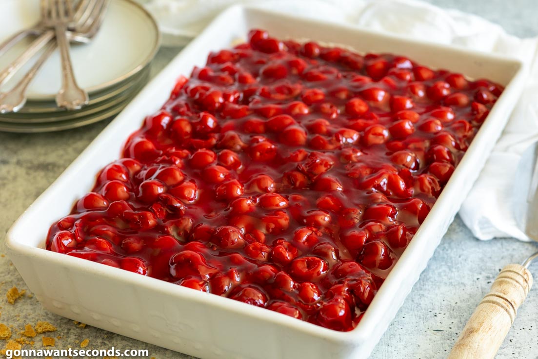 Cherry Delight recipe in a baking dish