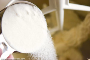 How to make Louisiana Crunch Cake, adding sugar to the butter