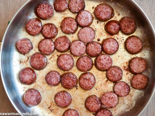 How to make Sausage and Rice, browning sausages