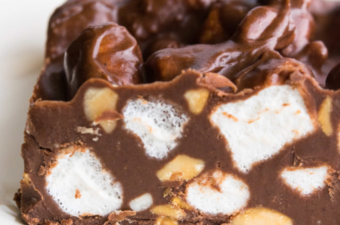 Rocky Road Fudge on a plate