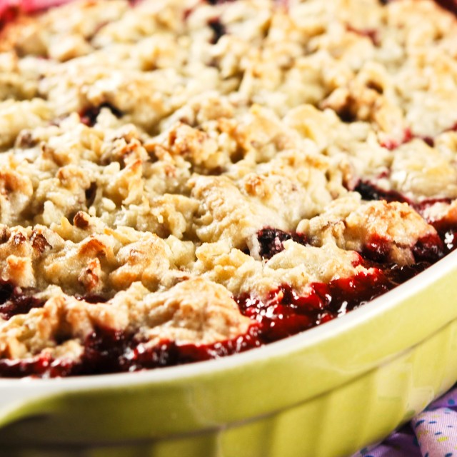 Blackberry Cobbler with a Pecan Coconut Cookie Topping - Gonna Want Seconds