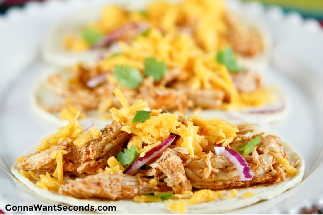 cafe rio shredded chicken on a plate