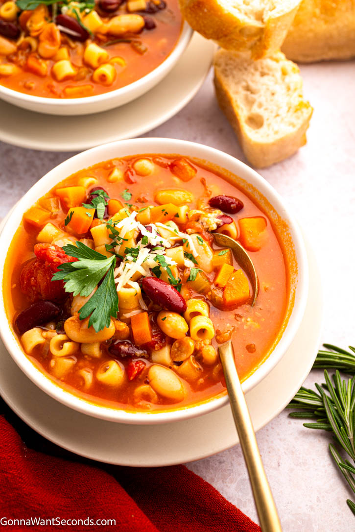 Pasta E Fagioli Soup in a bowl