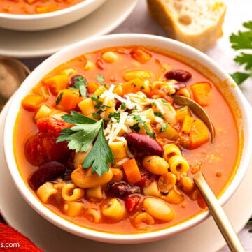 Pasta E Fagioli Soup in a bowl