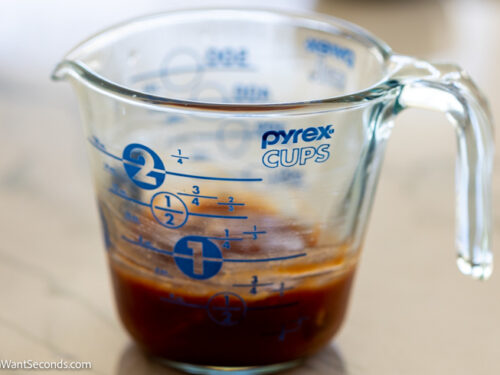 how to make brown sugar meatloaf, Mix all the topping ingredients in a liquid measuring cup