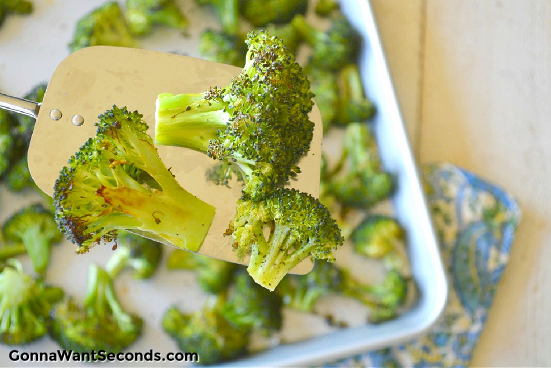 scooped best roasted broccoli