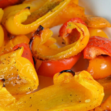 roasted peppers on a plate