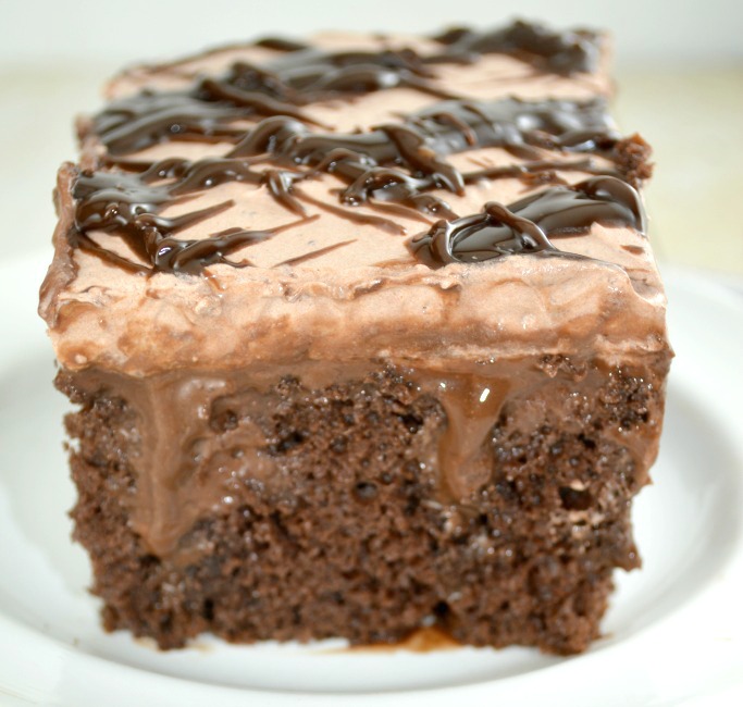 Quadruple Chocolate Poke Cake