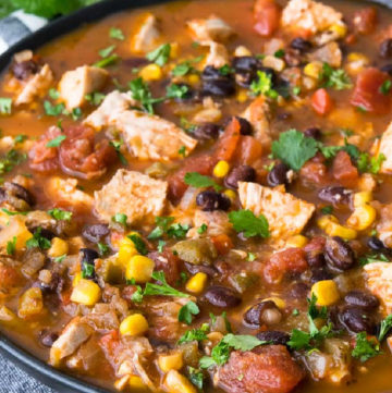 easy mexican chicken soup in a bowl
