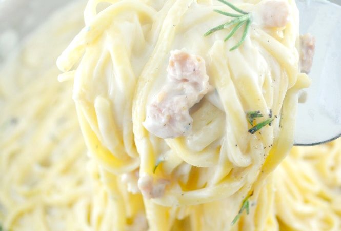 Four Cheese Linguine with Prosciutto