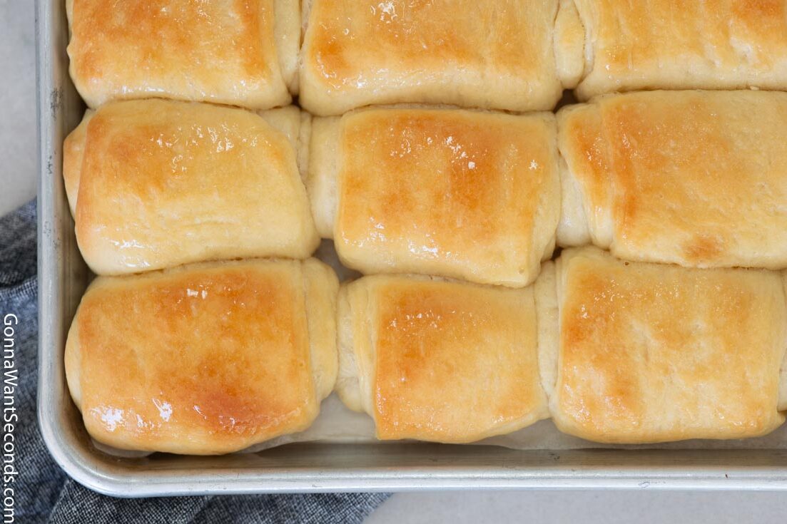 lion house dinner rolls on a baking sheet