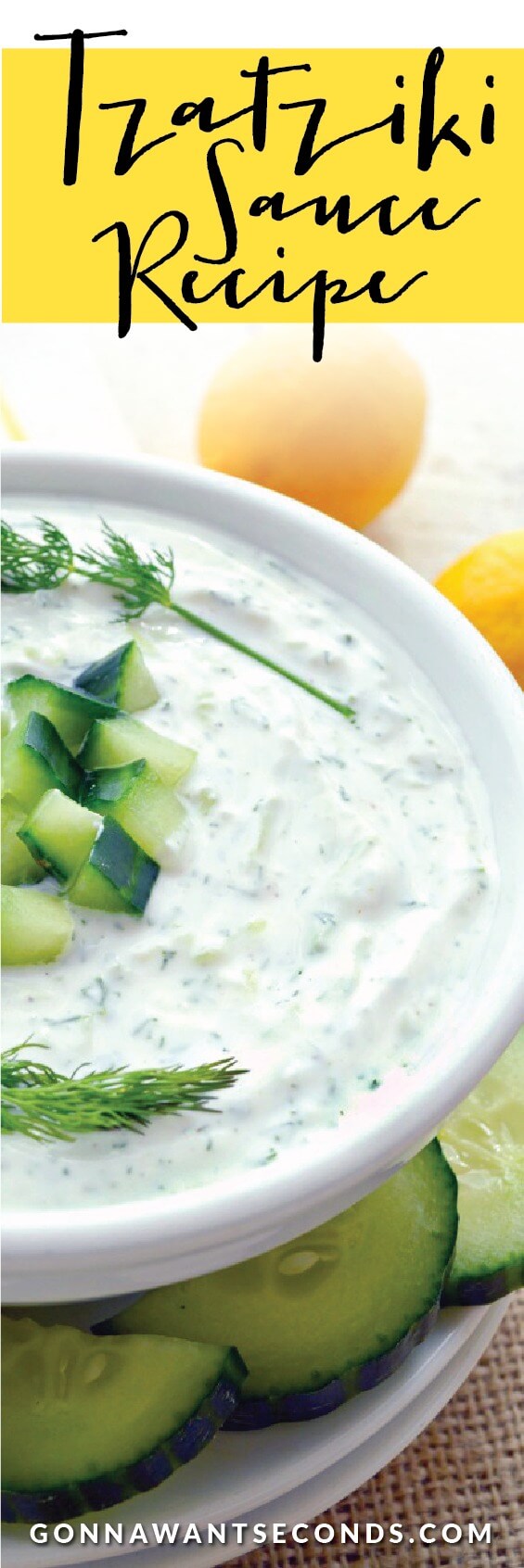 Super easy and delicious homemade Tzatziki Sauce Recipe. Great as a healthy dip, sauce for grilled meat, or spread for sandwiches. Thick, rich and creamy. Flavored with garlic, lemon and dill. Amazing!