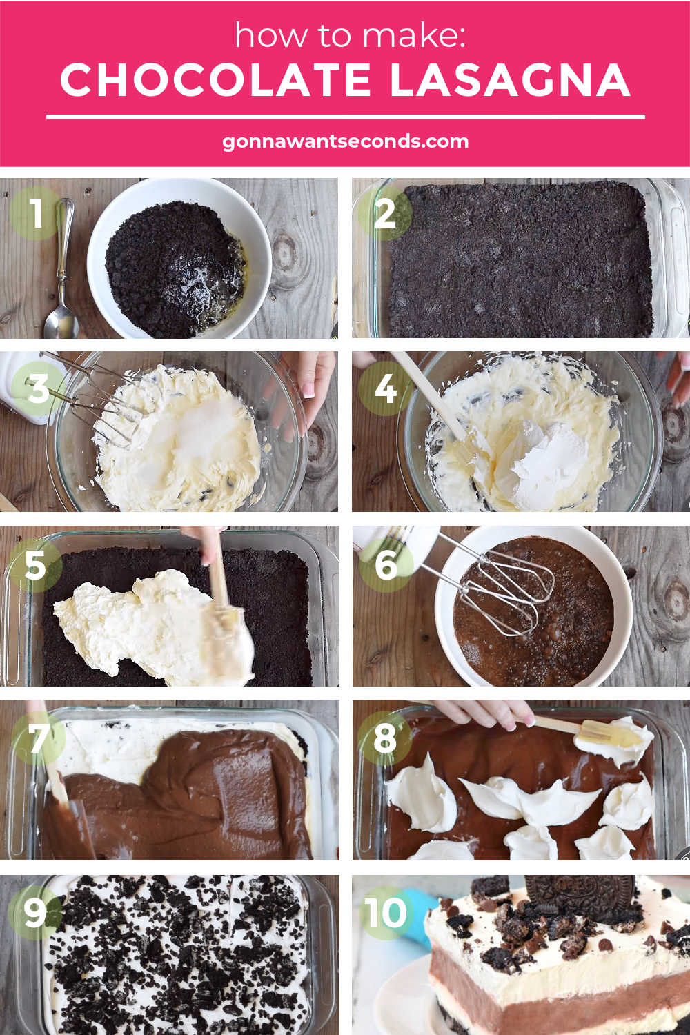step by step how to make chocolate lasagna