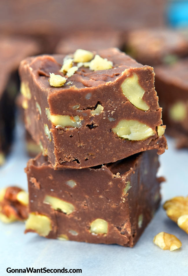 traditional fudge recipe on top of each other