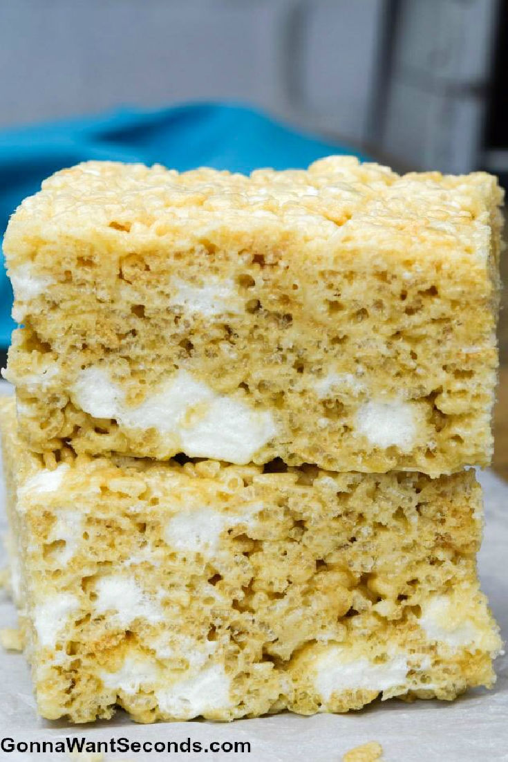 rice krispie treats on top of each other