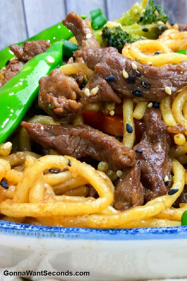 Beef Chow mein close up