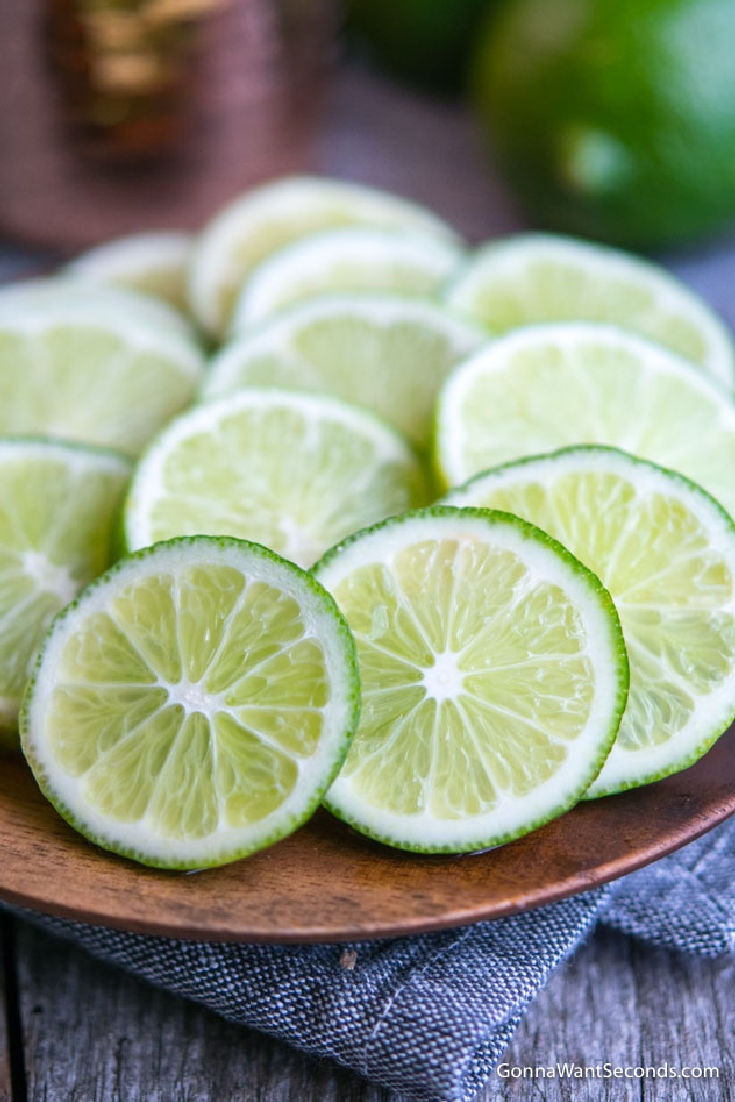 sliced limes for lime rickey