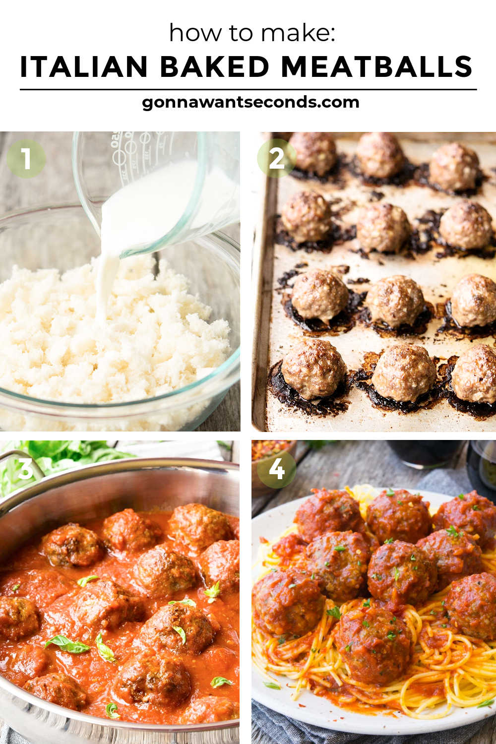 Step by step how to make Italian baked meatballs