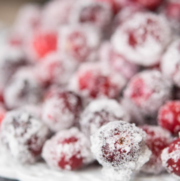 Sugared Cranberries on a plate