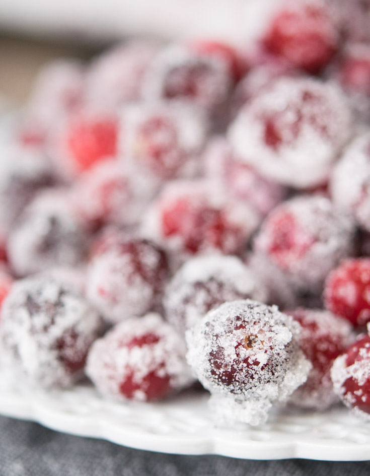Sugared Cranberries on a plate