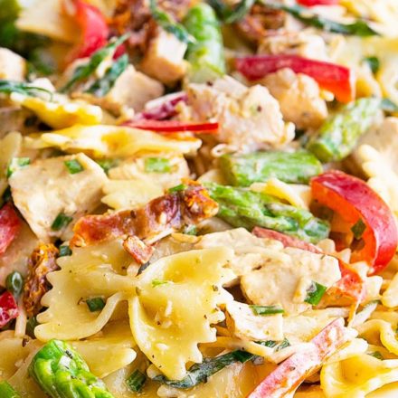 Chicken Pasta Salad on a plate