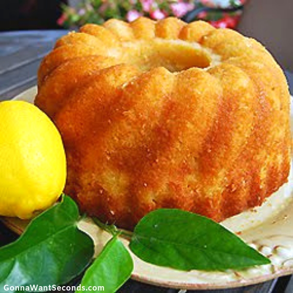 Lemon Pound Cake with fresh lemon on the side