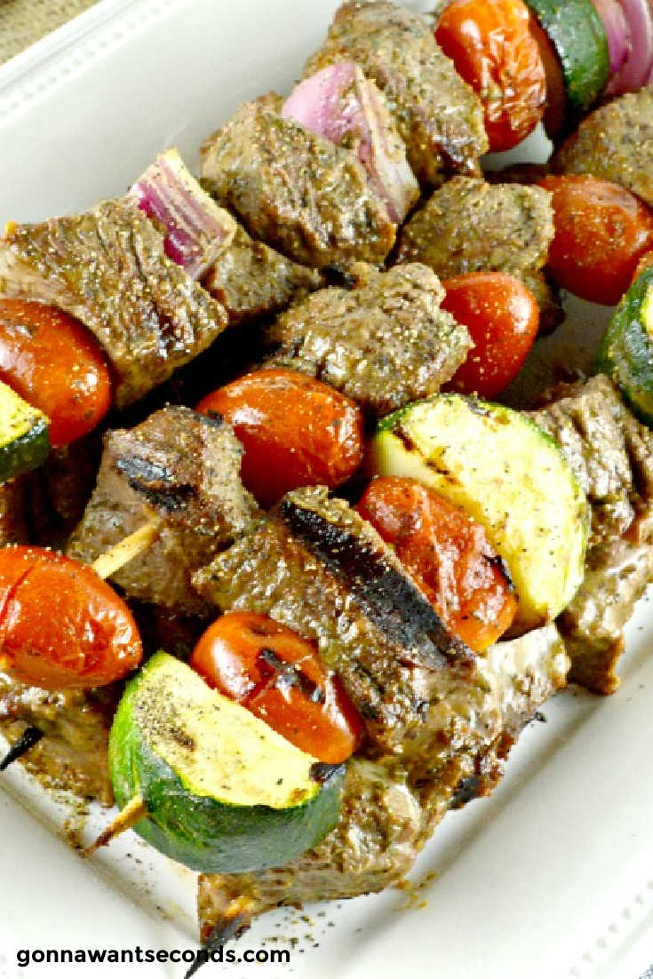 beef shish kabob recipe on a plate