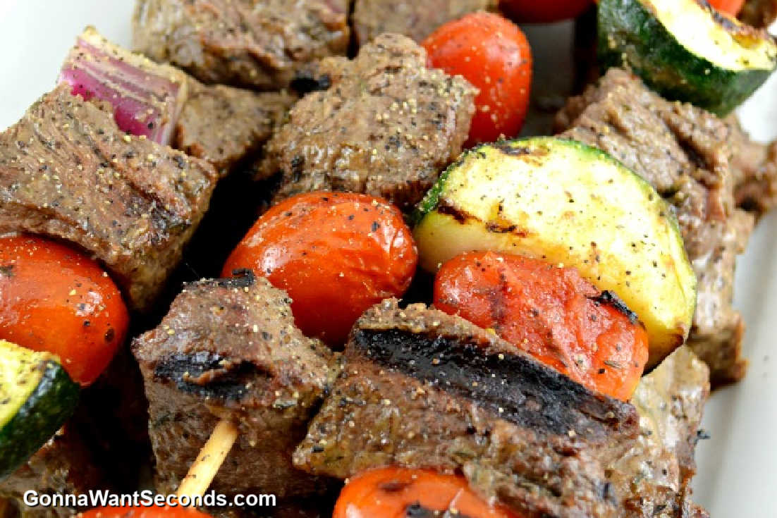 shish kebab on a plate