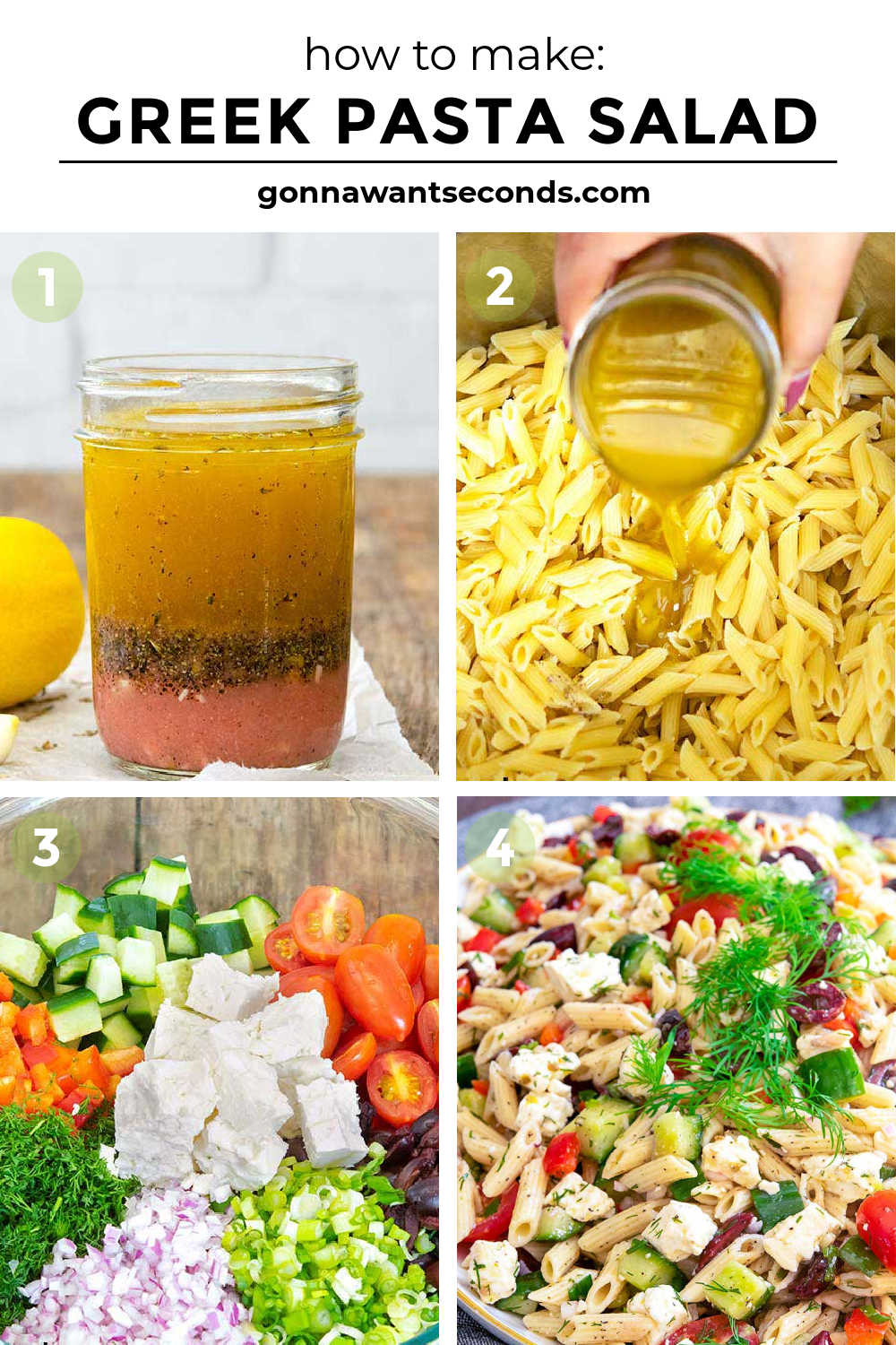 Step by step how to make greek pasta salad
