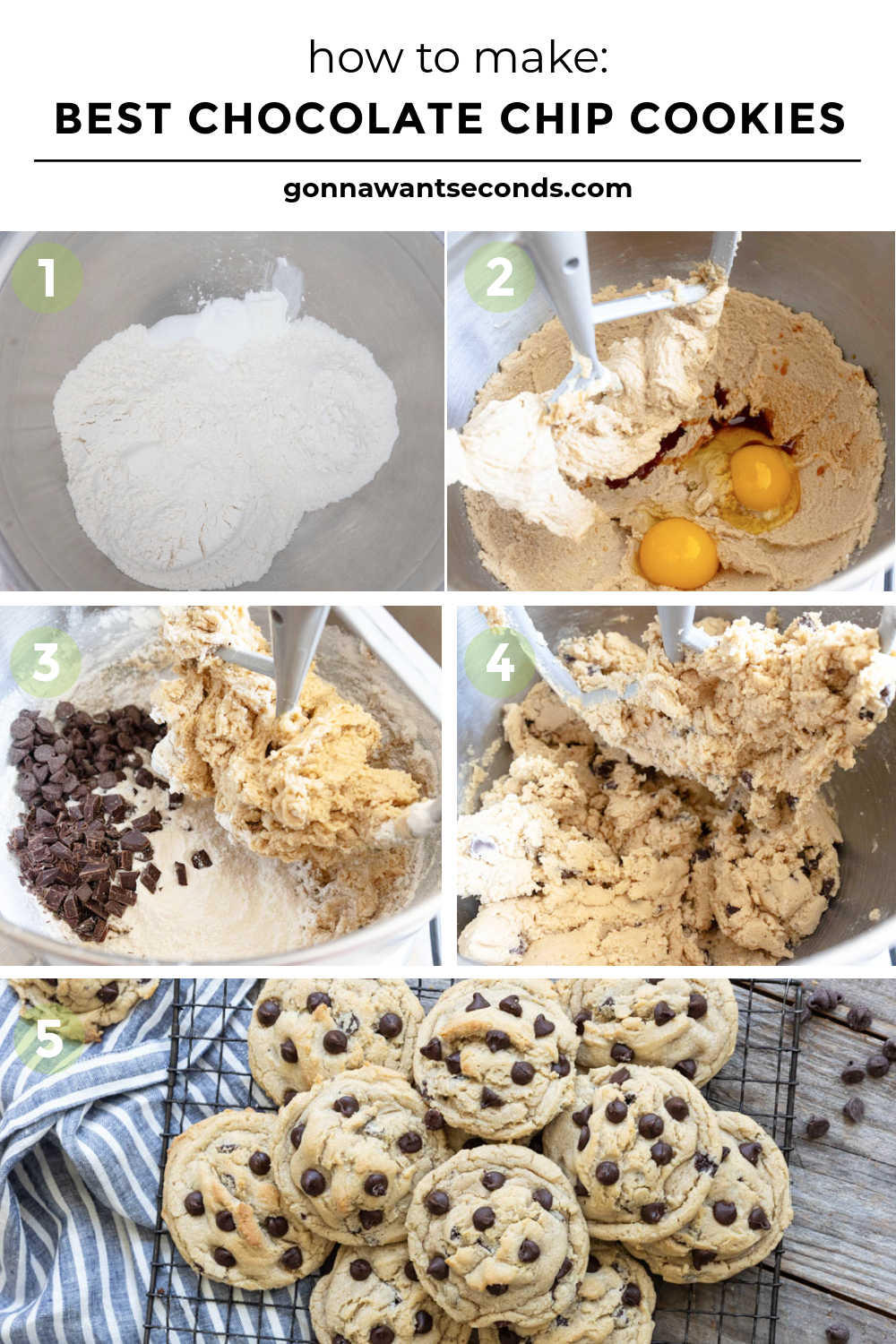 These Best Chocolate Chip Cookies are thick, chewy, buttery, and loaded with melty chocolate for the ultimate bakery-style cookie. #bestchocolatechipcookies #chocolatechipcookies step by step how to make the best chocolate chip cookies