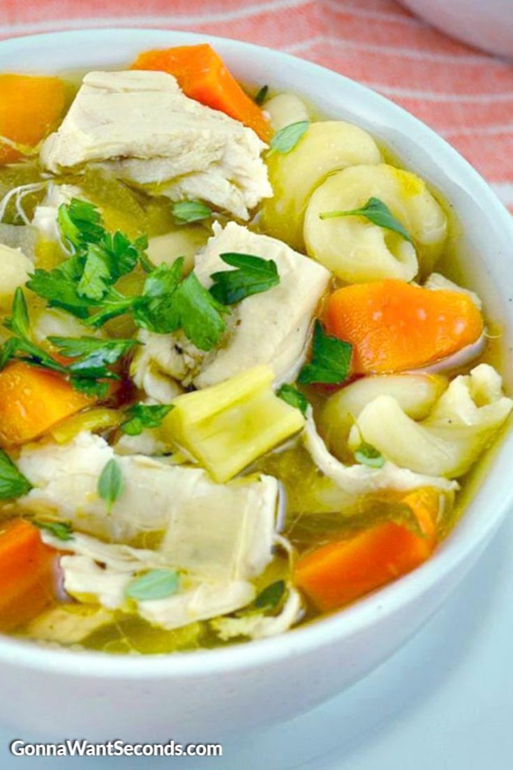 Crockpot Chicken Noodle Soup in a bowl