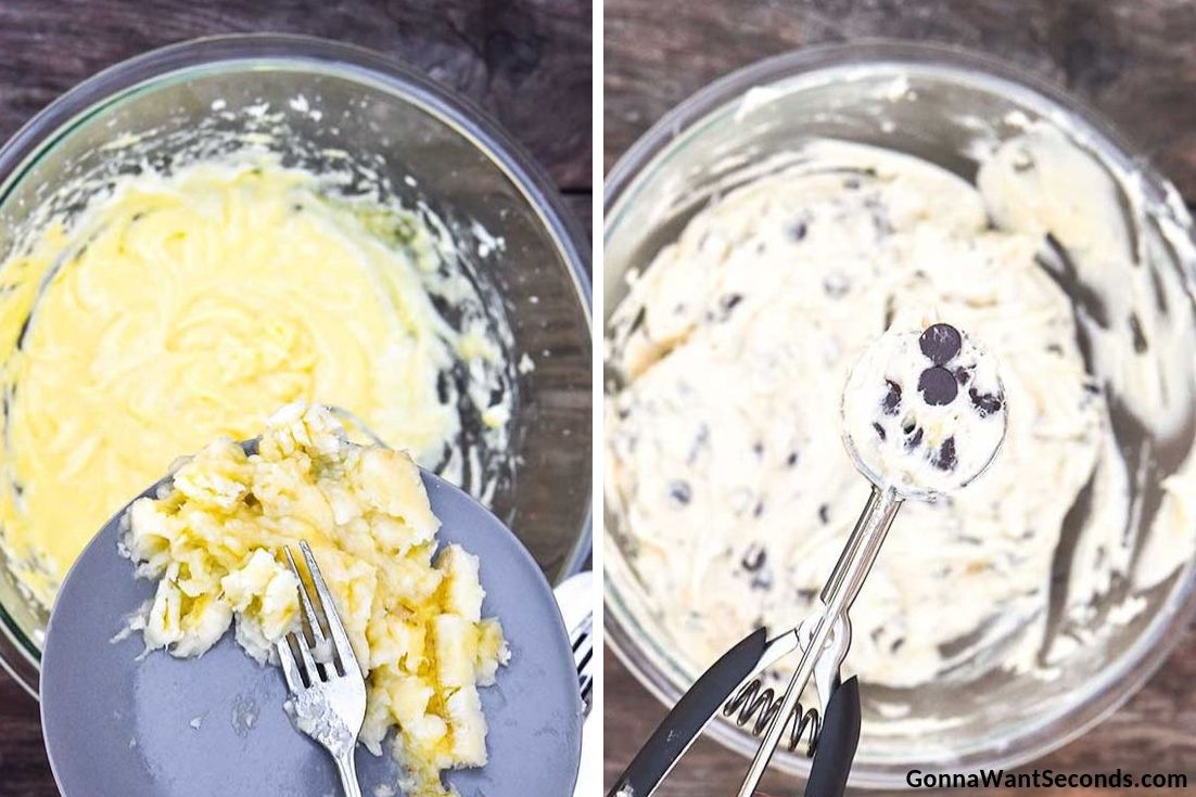 Step by step how to make Banana chocolate chip cookies