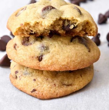 best chocolate chip cookies stack on top of each other