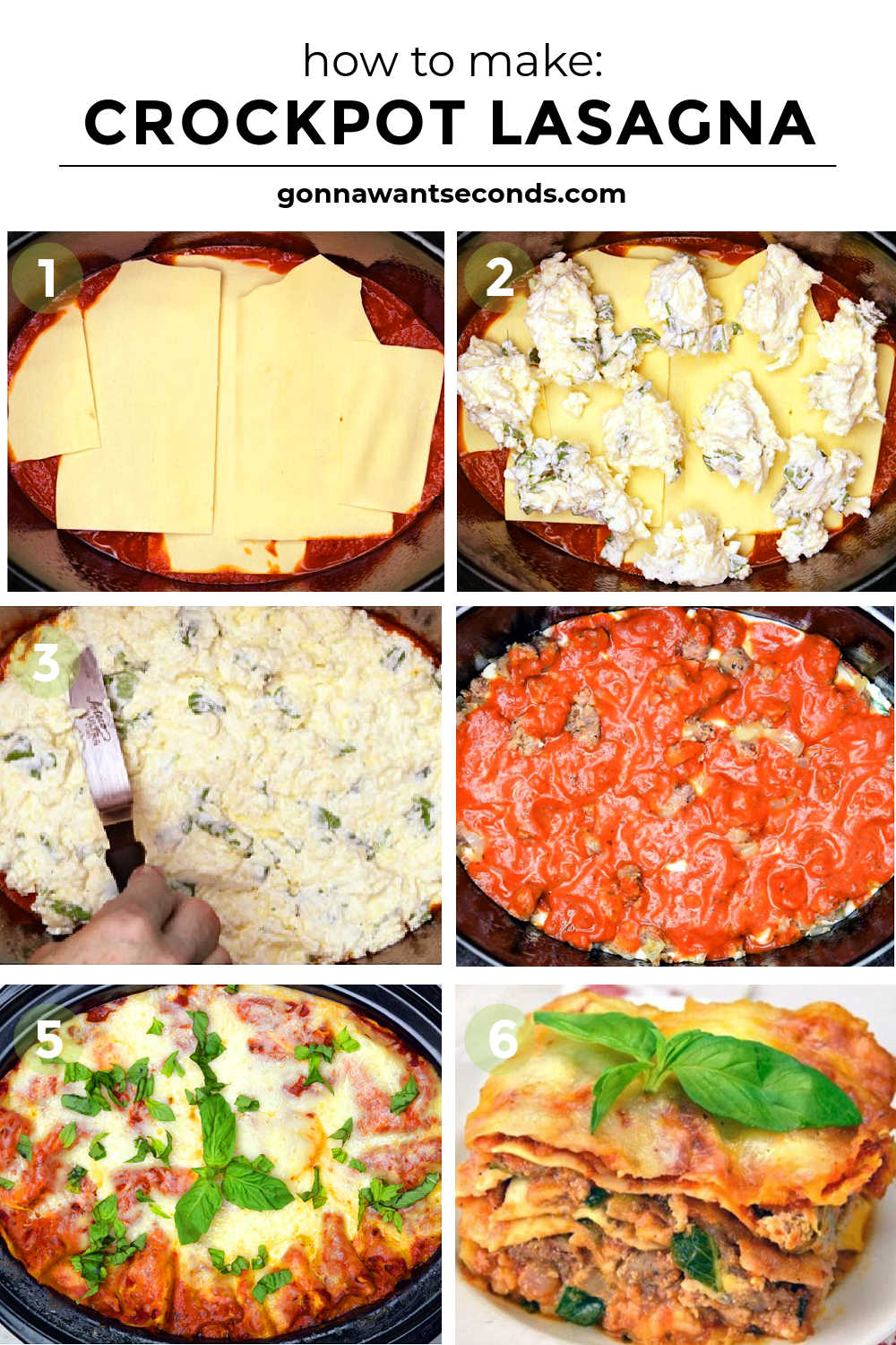 step by step how to make crockpot lasagna