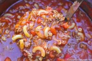 Ladle scooping Instant pot goulash