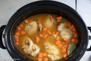 How to make Easy Chicken and Dumplings , add chicken and veggies