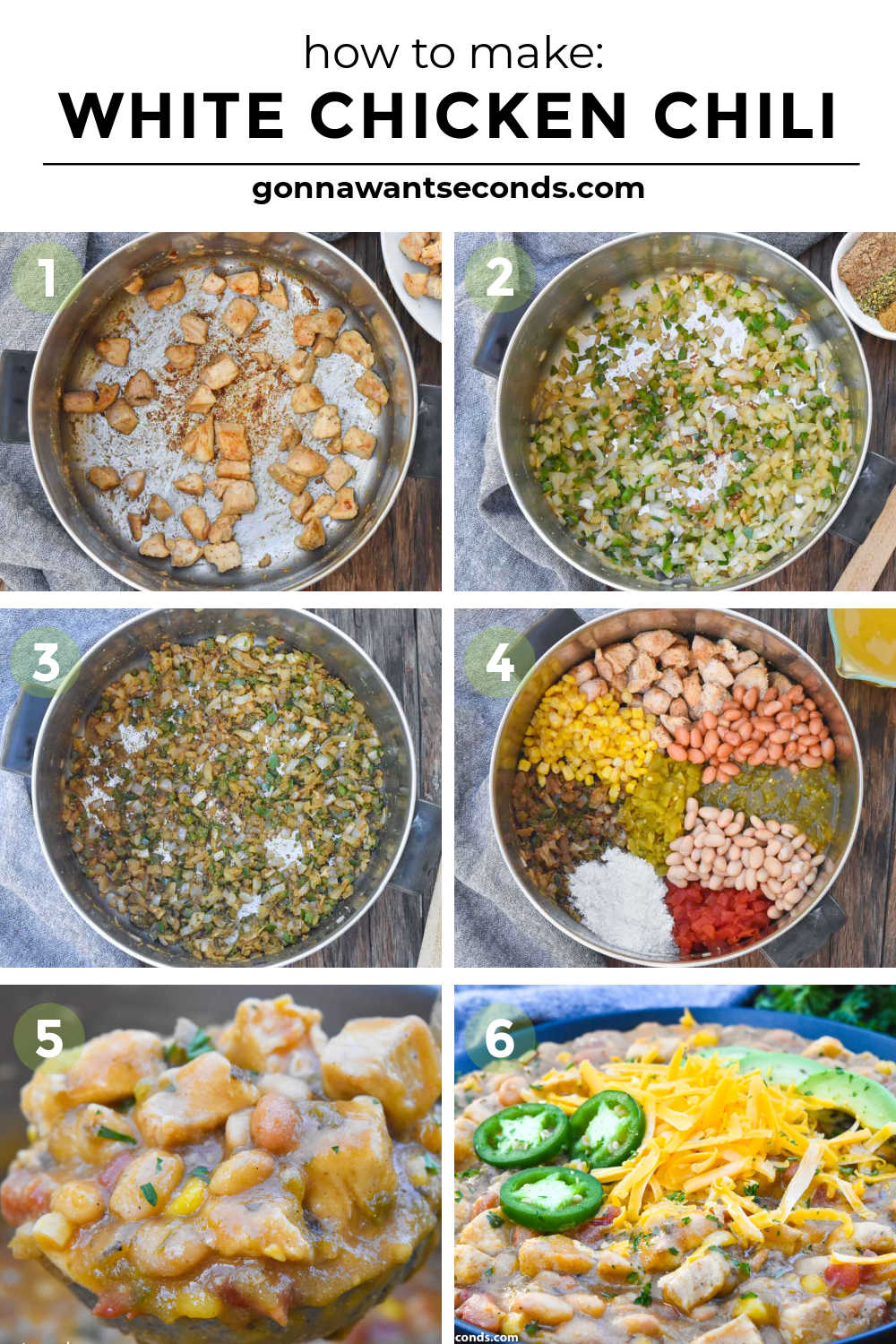 Step by step how to make white chicken chili