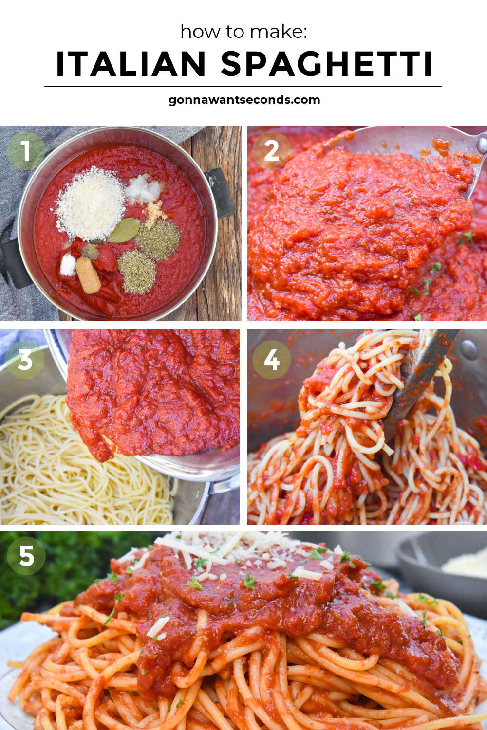 Step by step how to make Italian spaghetti