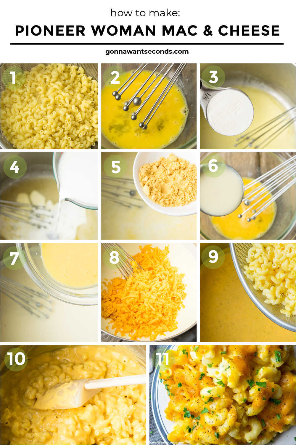 step by step how to make Pioneer Woman mac and cheese