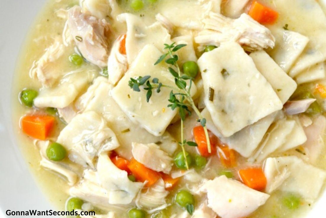 Southern Chicken And Dumplings From Scratch in a bowl