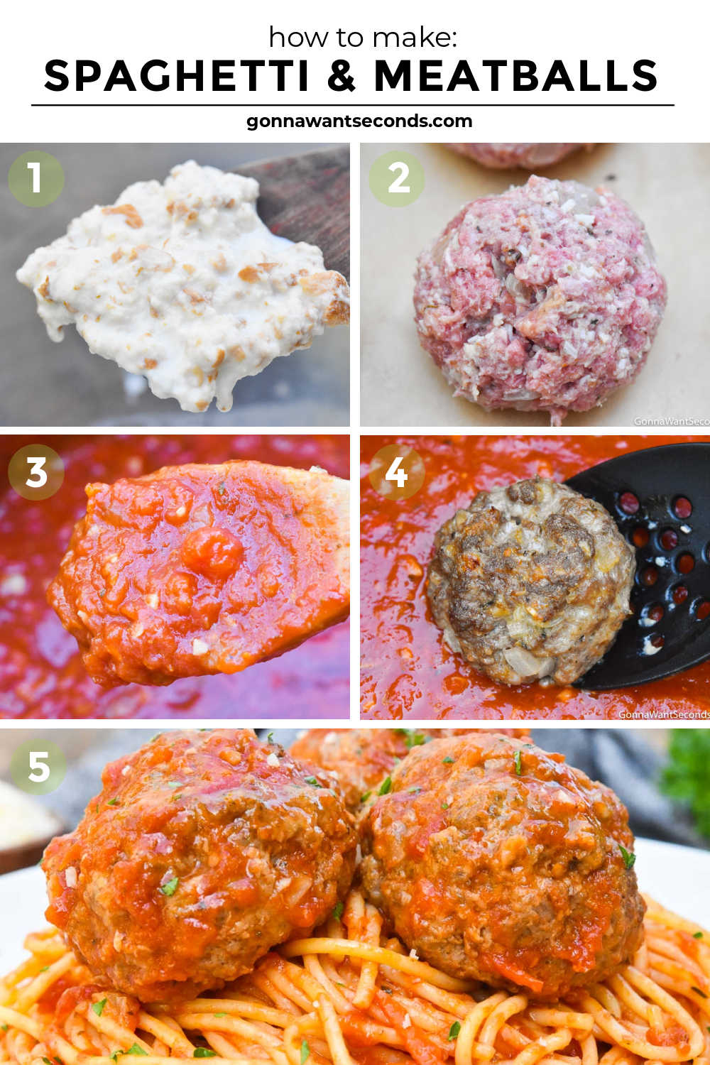 step by step how to make spaghetti and meatballs