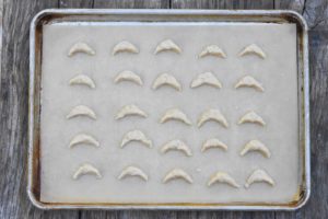 How to make Vanillekipferl, dough on the baking sheet