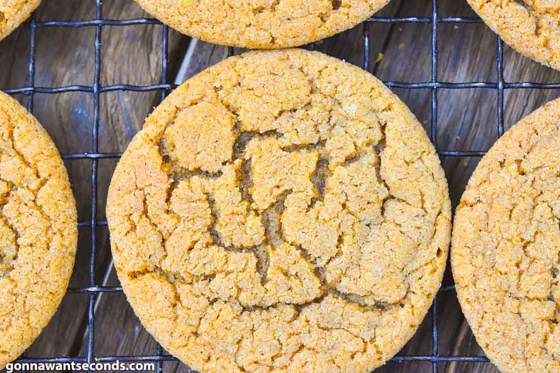 Gingersnap Cookies on a cooling rack