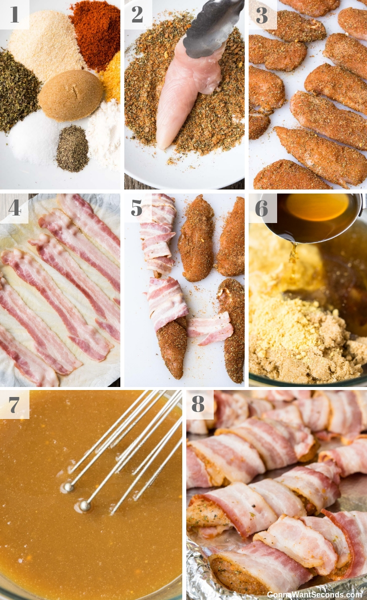 Step By Step Bacon Wrapped Chicken
