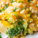 Broccoli Cauliflower Casserole on a plate