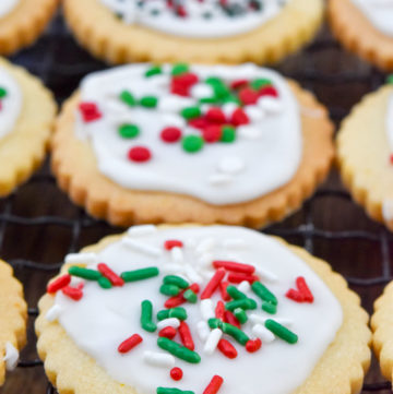 Christmas Butter Cookies on a cooling rack