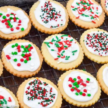Christmas Butter Cookies on a cooling rack