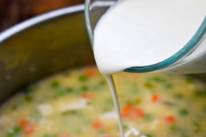 How to make Cream of Chicken Soup, add heavy cream